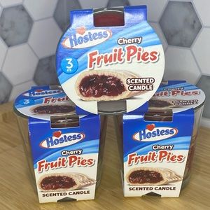 LOT OF 3! Hostess Fruit Pies Cherry Scented Candles